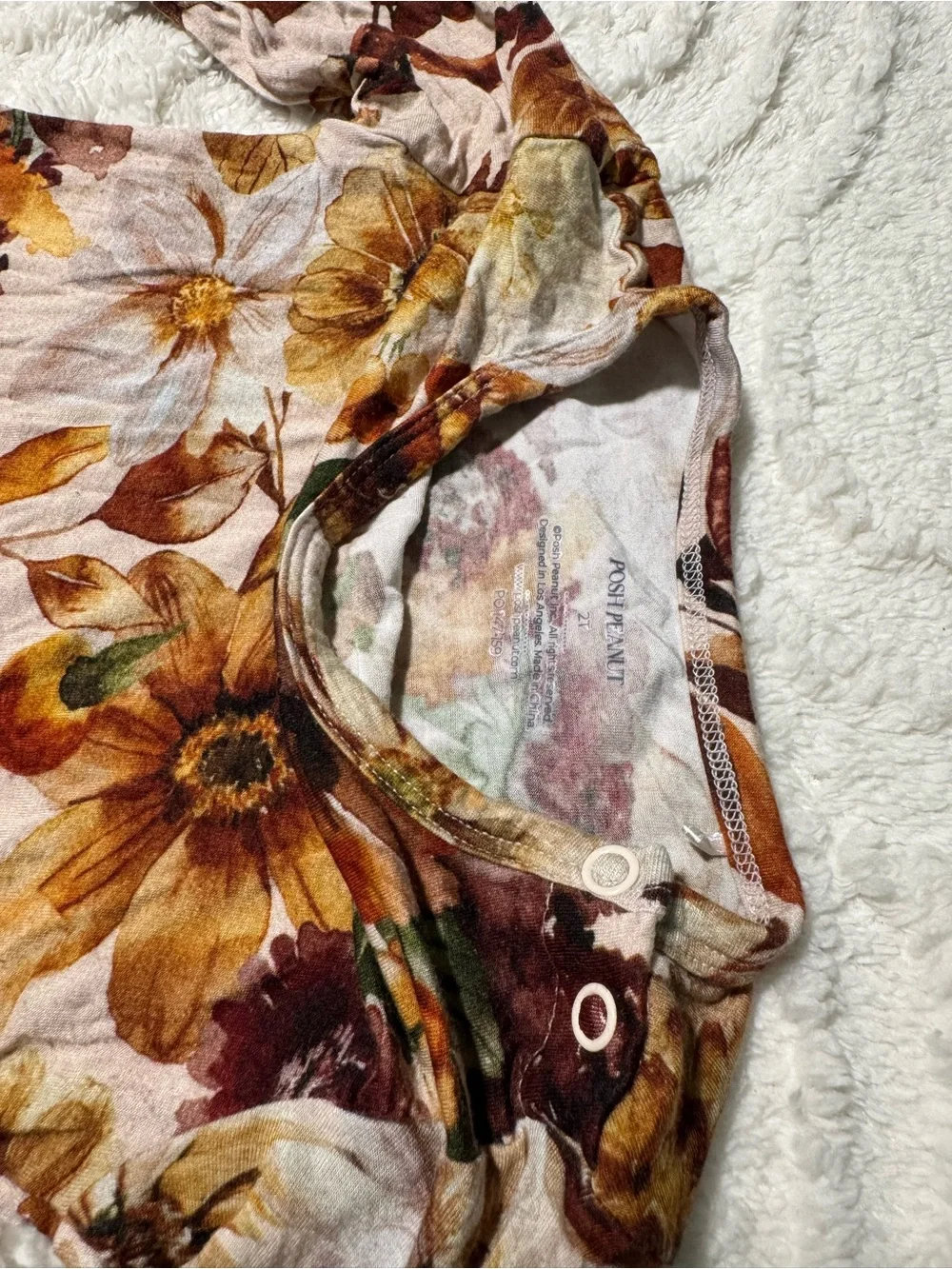 Posh Peanut Floral Long-Sleeve Bodysuit Twirl Dress